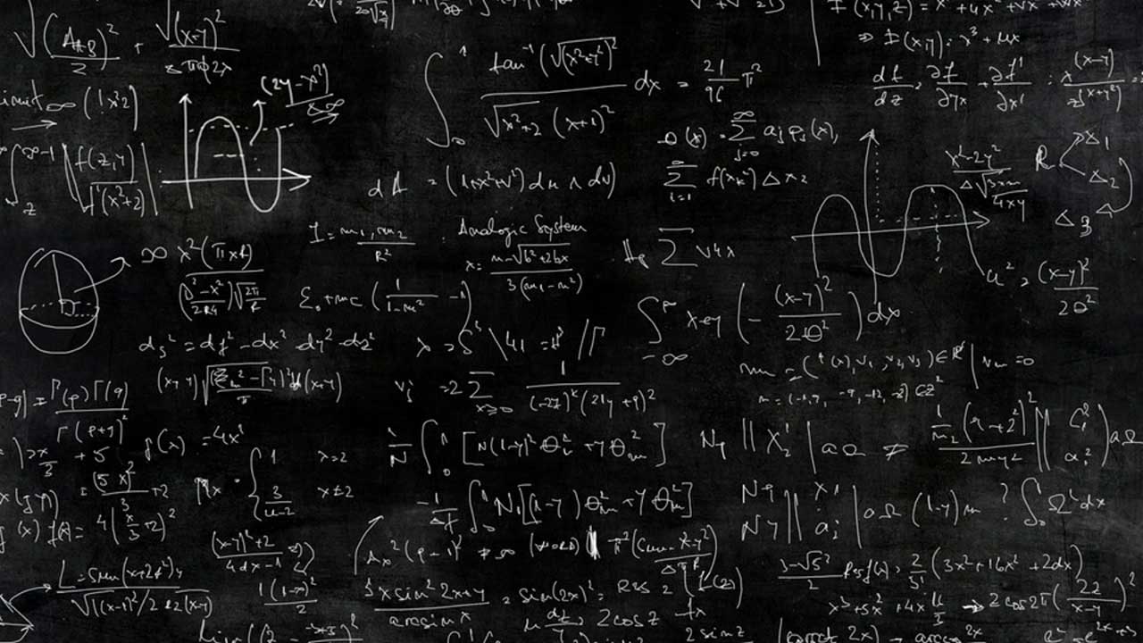 Blackboard with math equations